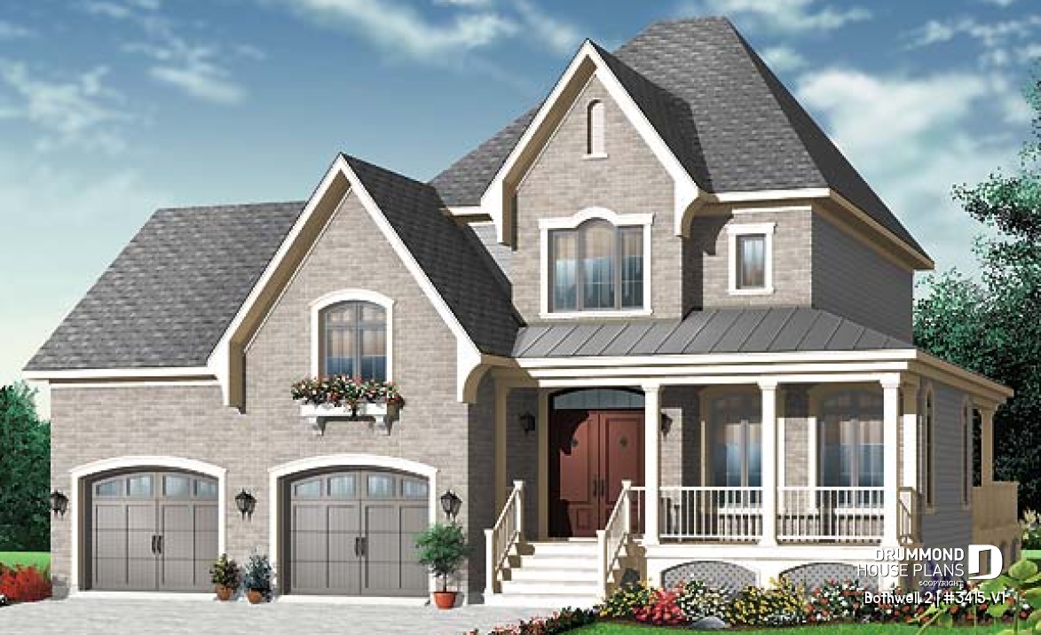 front - BASE MODEL - Country style home, 3 bedrooms, large family room, a home office and a double garage - Bothwell 2