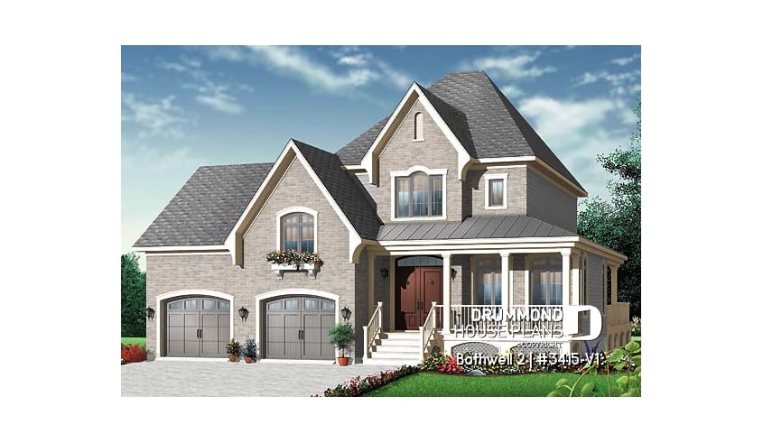 front - BASE MODEL - Country style home, 3 bedrooms, large family room, a home office and a double garage - Bothwell 2