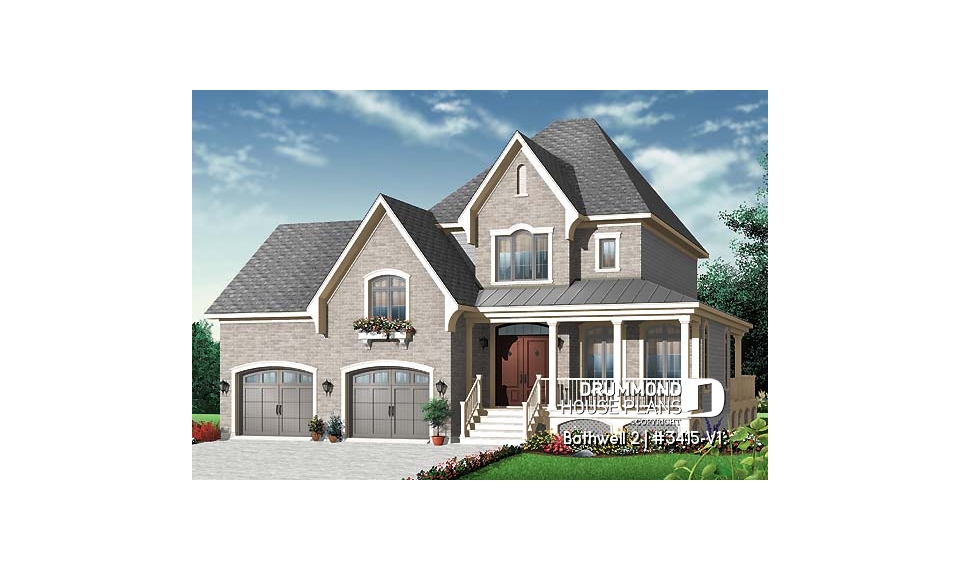 front - BASE MODEL - Country style home, 3 bedrooms, large family room, a home office and a double garage - Bothwell 2