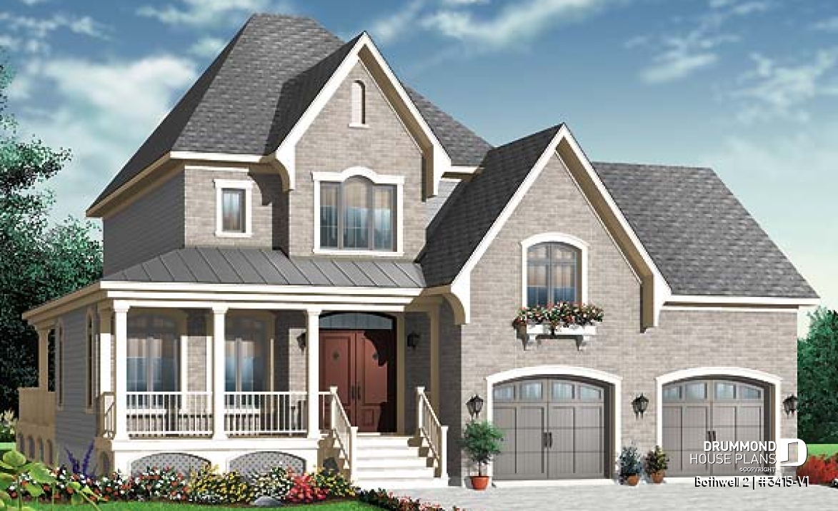 front - BASE MODEL - Country style home, 3 bedrooms, large family room, a home office and a double garage - Bothwell 2