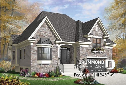 front - BASE MODEL - European style with terrace and  3 large bedrooms and garage - Fontaine 2