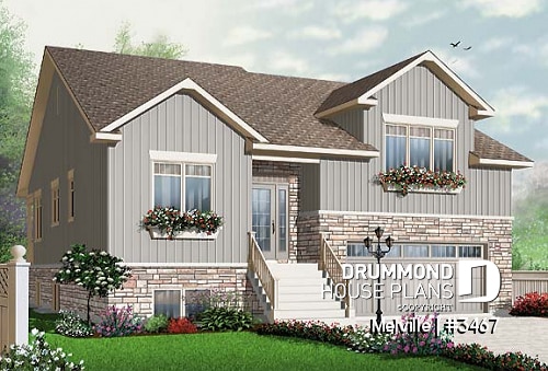 front - BASE MODEL - 3 bedroom home plan with double garage and home office - Melville