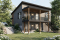 Rear view - BASE MODEL - Split entry, Modern style cottage plan, up to 4 bedrooms, walk-out basement, covered terrace, open floor plan - Calypso
