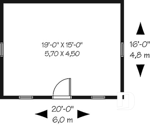 1st level - Affordable garden shed plan - Gaboureau