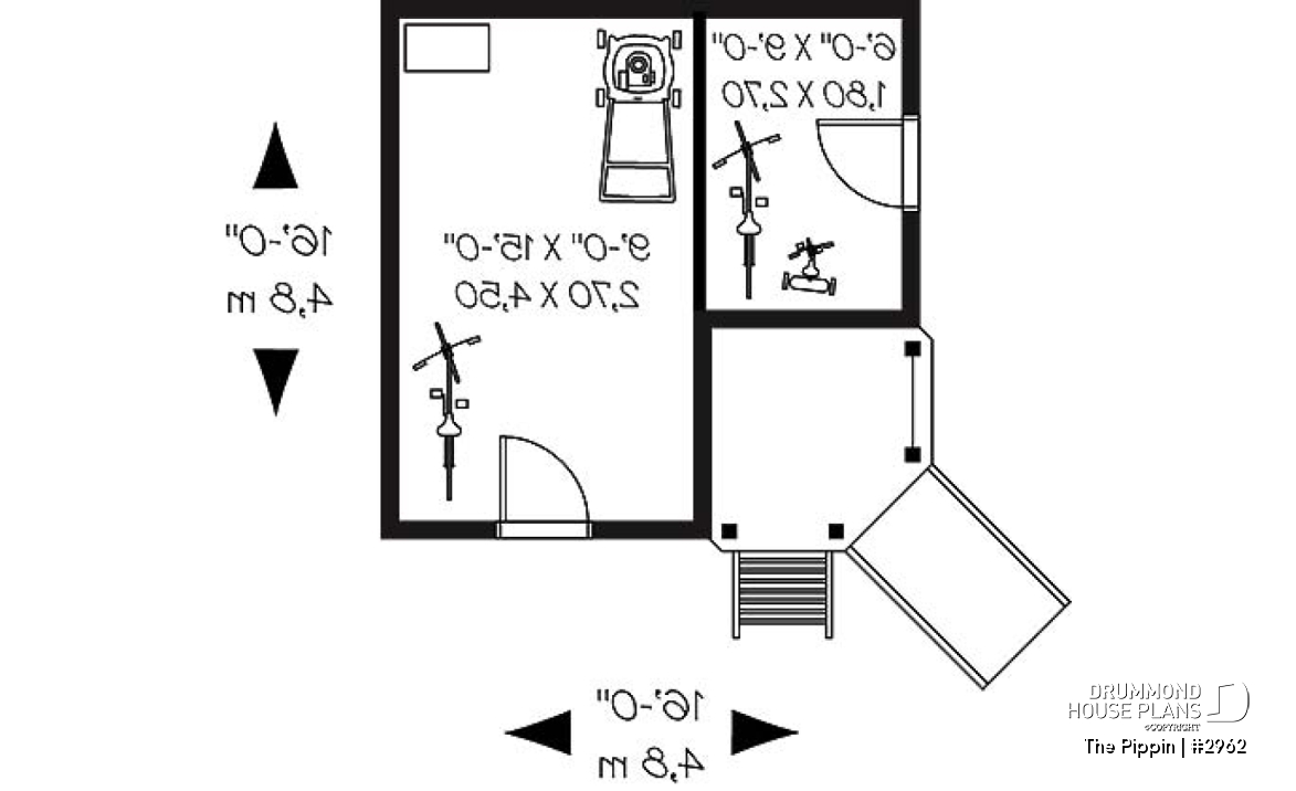 1st level - Small garden shed plan with play area for children - The Pippin