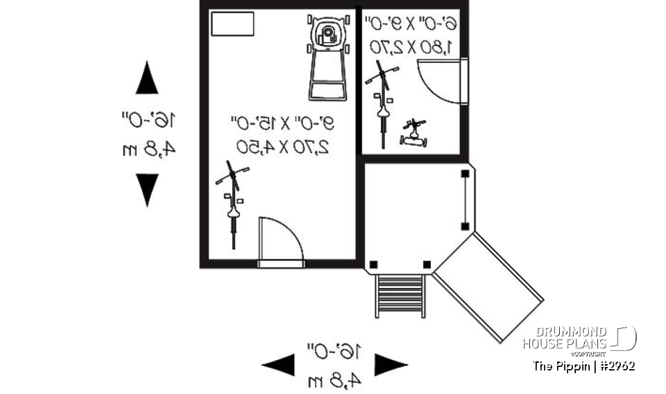 1st level - Small garden shed plan with play area for children - The Pippin