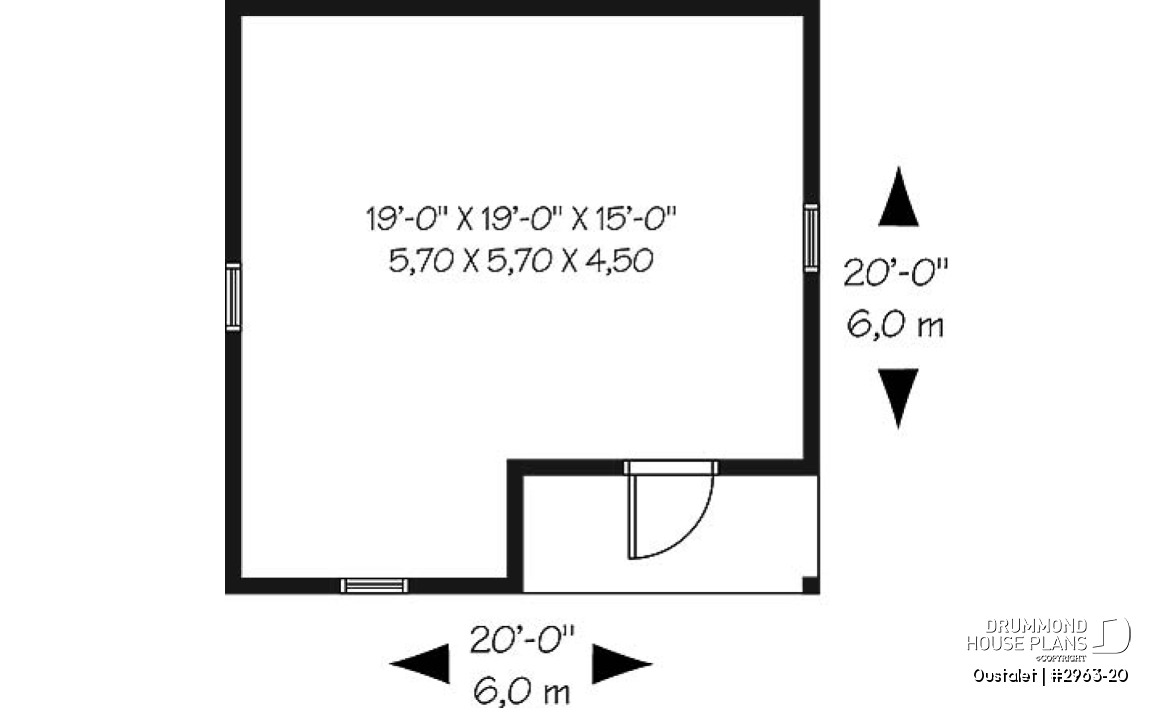 1st level - Garden shed plan 20' x 20' - Oustalet