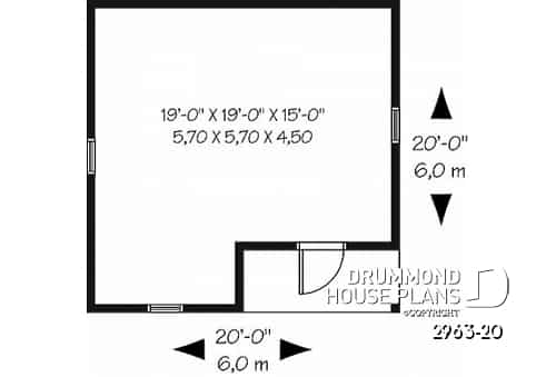 1st level - Garden shed plan 20' x 20' - Oustalet