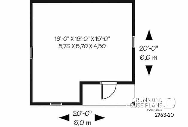 1st level - Garden shed plan 20' x 20' - Oustalet
