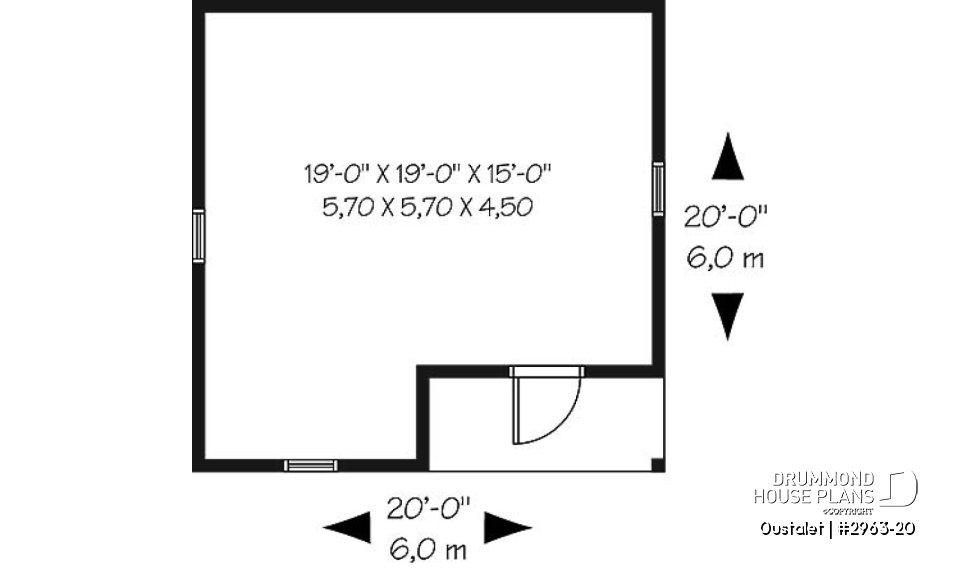 1st level - Garden shed plan 20' x 20' - Oustalet