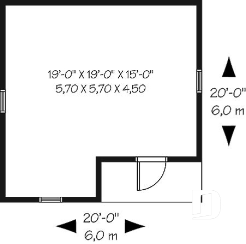 1st level - Garden shed plan 20' x 20' - Oustalet