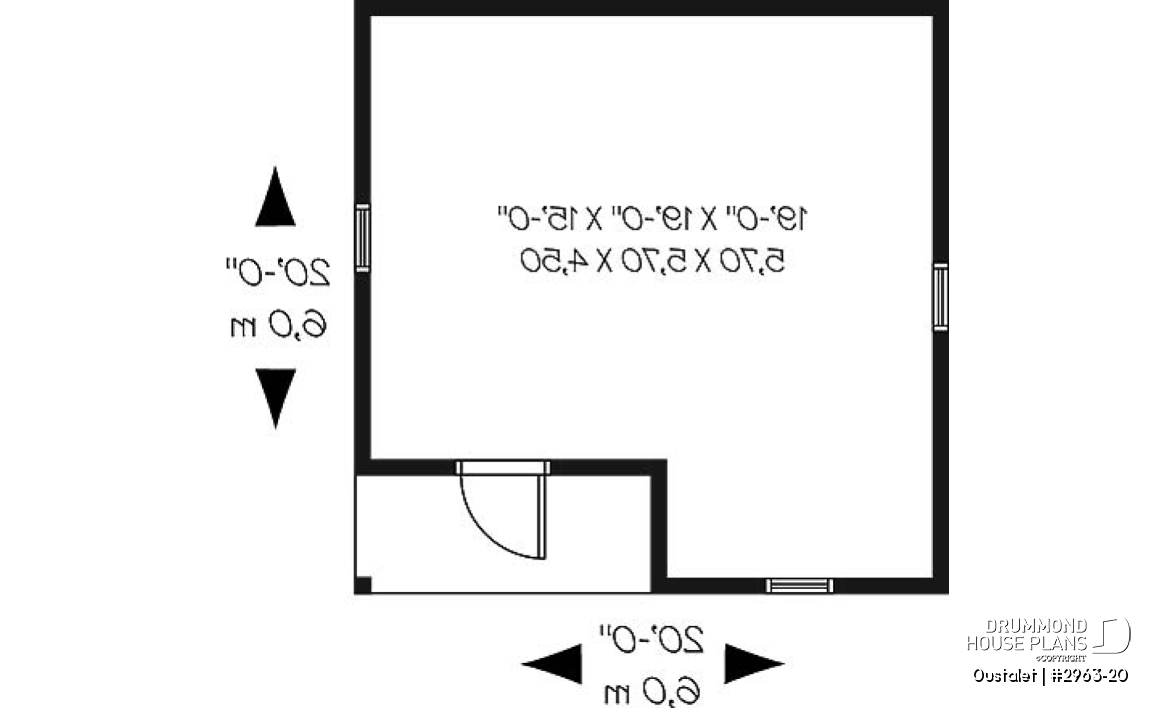 1st level - Garden shed plan 20' x 20' - Oustalet