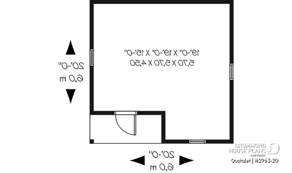 1st level - Garden shed plan 20' x 20' - Oustalet