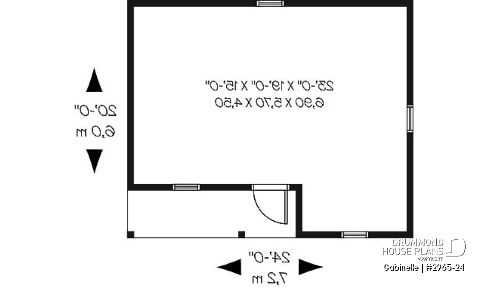 1st level - Construction plan for large shed of 423 sf. with covered front balcony - Gabinelle