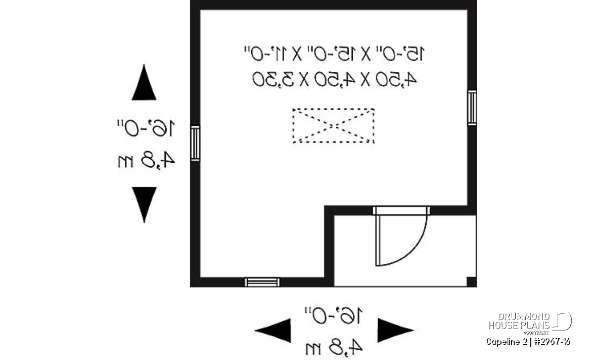 1st level - Affordable garden shed plan with storage in attic - Capeline 2
