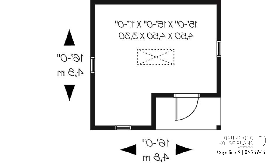 1st level - Affordable garden shed plan with storage in attic - Capeline 2