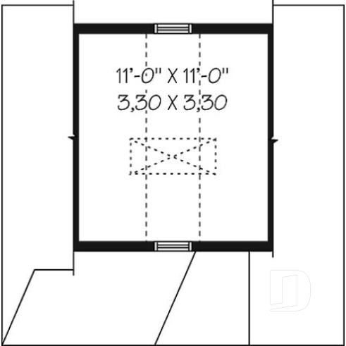 2nd level - Affordable garden shed plan with storage in attic - Capeline 2