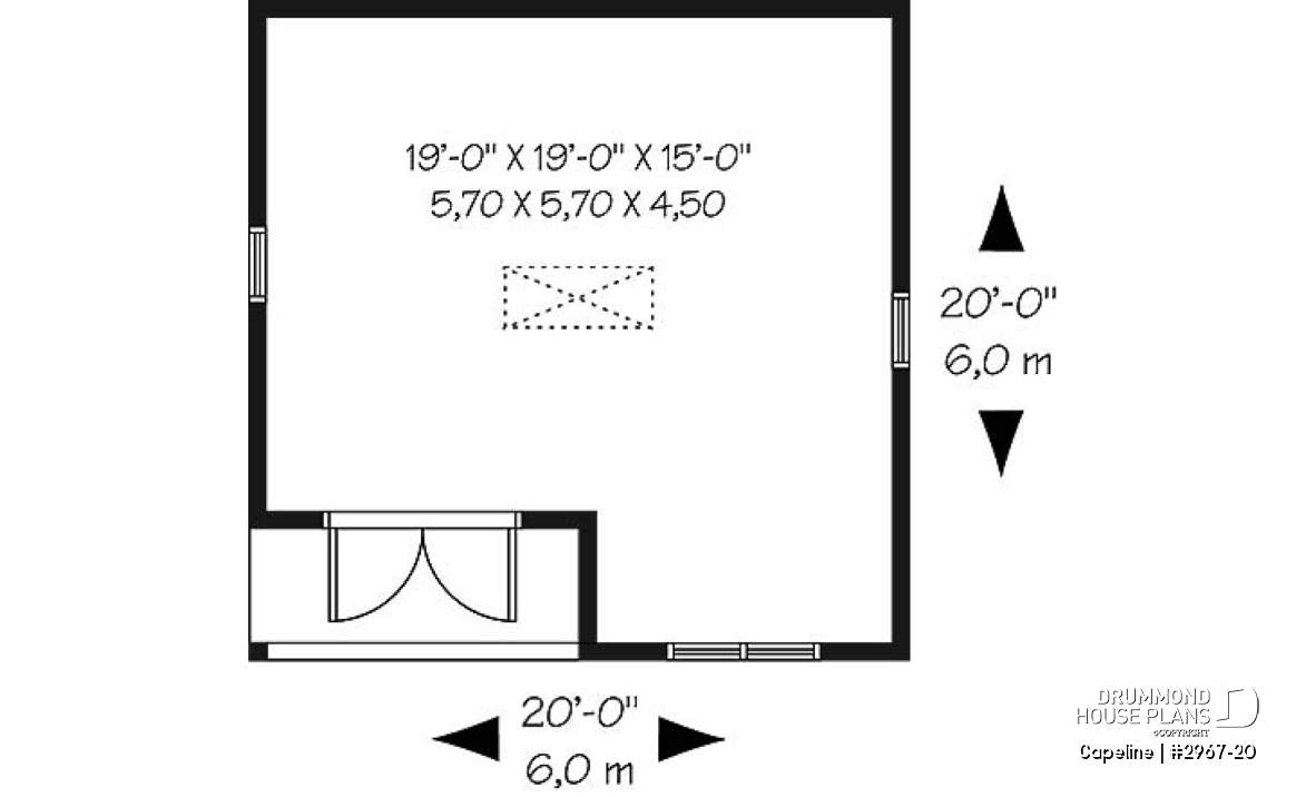 1st level - Garden shed plan with storage in attic - Capeline