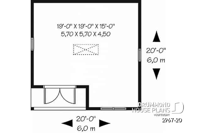 1st level - Garden shed plan with storage in attic - Capeline