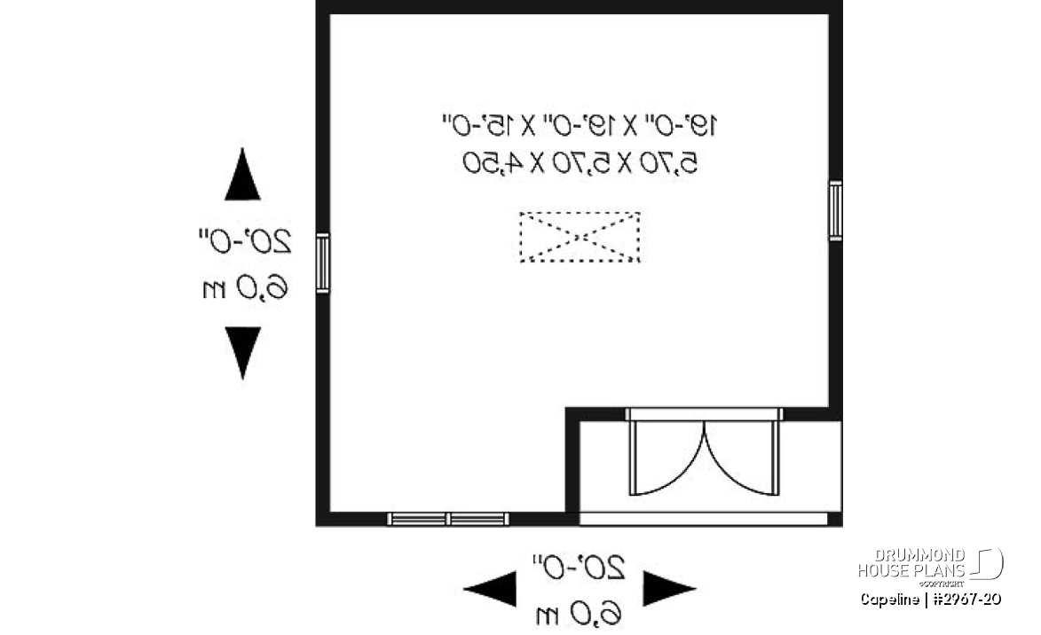 1st level - Garden shed plan with storage in attic - Capeline
