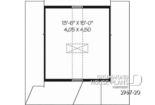 2nd level - Garden shed plan with storage in attic - Capeline