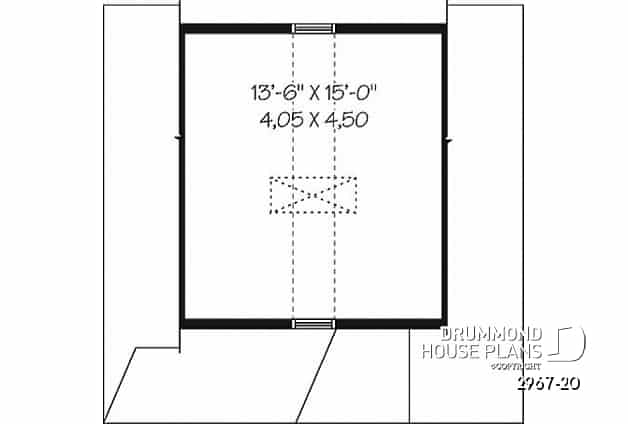 2nd level - Garden shed plan with storage in attic - Capeline