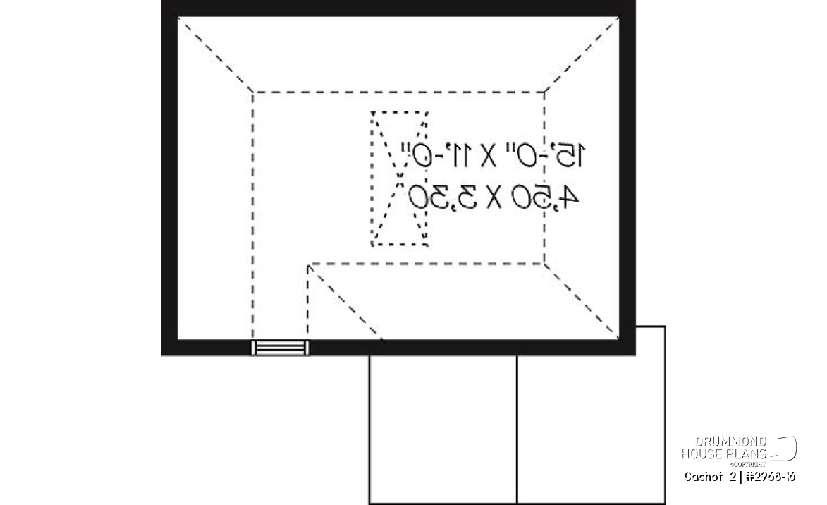 2nd level - Backyard shed plan, country style, storage in attic - Cachot  2
