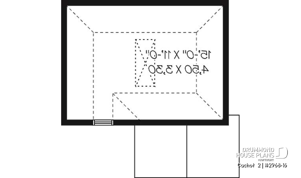 2nd level - Backyard shed plan, country style, storage in attic - Cachot  2